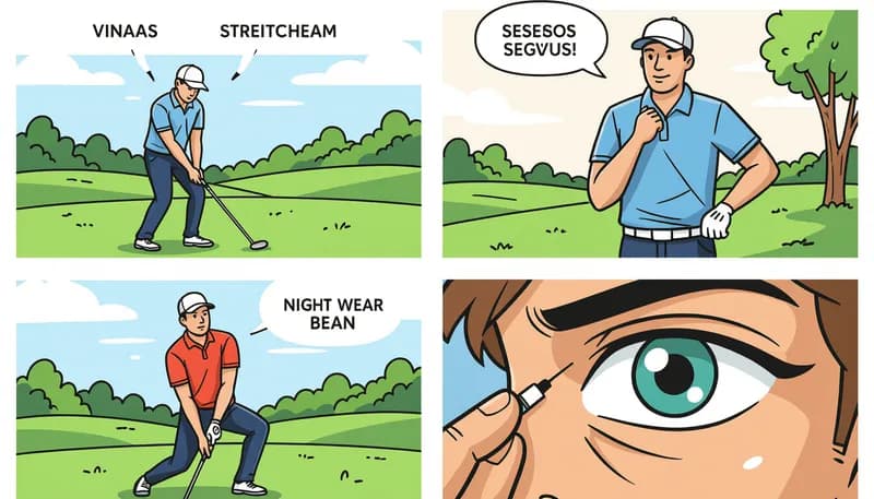 体幹トレーニングで腰を守る - illustration for back pain prevention golf exercises