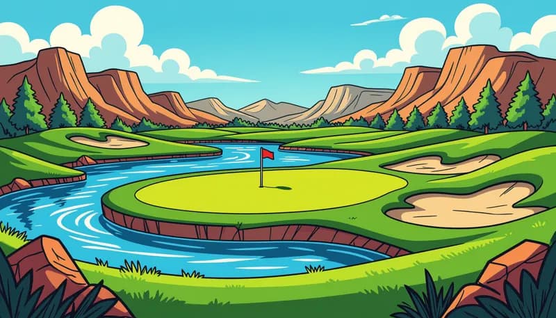 狙いどころの戦略:ピンを狙わない勇気 - illustration for par 3 hole strategy