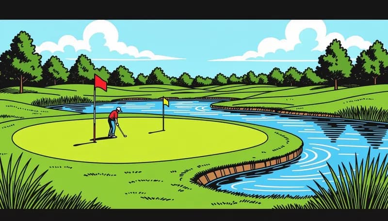 赤杭(レッドペナルティエリア)と黄杭(イエローペナルティエリア)の違い - illustration for penalty area rules procedures