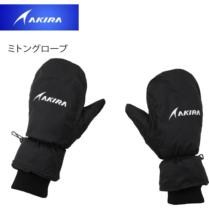 アキラゴルフ 冬用 ミトン グローブ ブラック 両手用 防寒 ゴルフグローブ AKIRAGOLF MITTEN GLOV