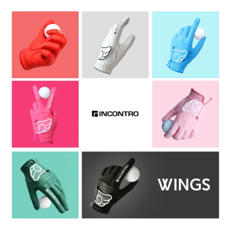 INCONTRO WINGS ゴルフグローブ 左手 初心者・派手好きゴルファーに！全7色