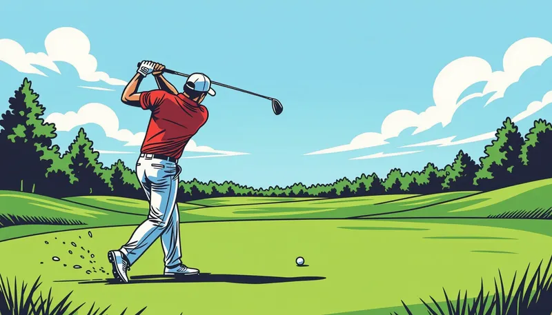 ラウンド中のメンタル管理 - illustration for avoid ob driver safe tee shot