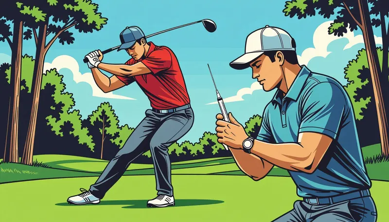 ゴルフで腰痛が起こる原因 - illustration for back pain prevention golf exercises