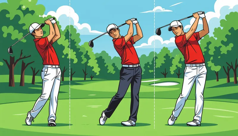 バックスイングの基本メカニクス - illustration for バックスイングの正しい動き方とチェックポイント