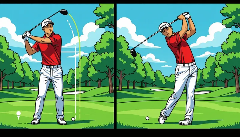 肩と腰の回転角度のチェックポイント - illustration for バックスイングの正しい動き方とチェックポイント