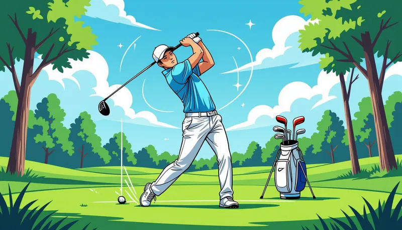 クラブの上げ方と軌道の理解 - illustration for バックスイングの正しい動き方とチェックポイント