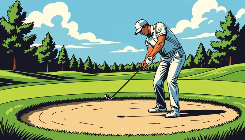 ベアグラウンドからの打ち方:基本セットアップ - illustration for bare ground shot technique