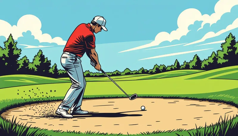 スイング技術:クリーンヒットのコツ - illustration for bare ground shot technique