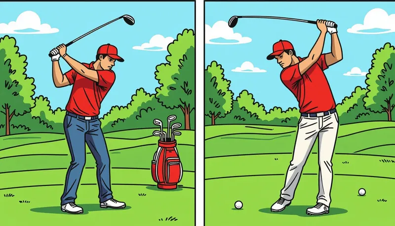 スライスとフックの原因と改善方法 - illustration for beginner golf mistakes solutions
