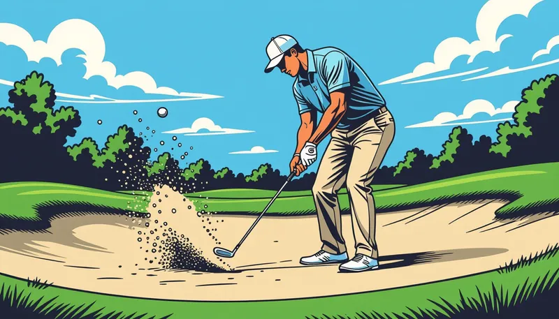 砂質に応じた打ち方の調整 - illustration for bunker shot basic technique