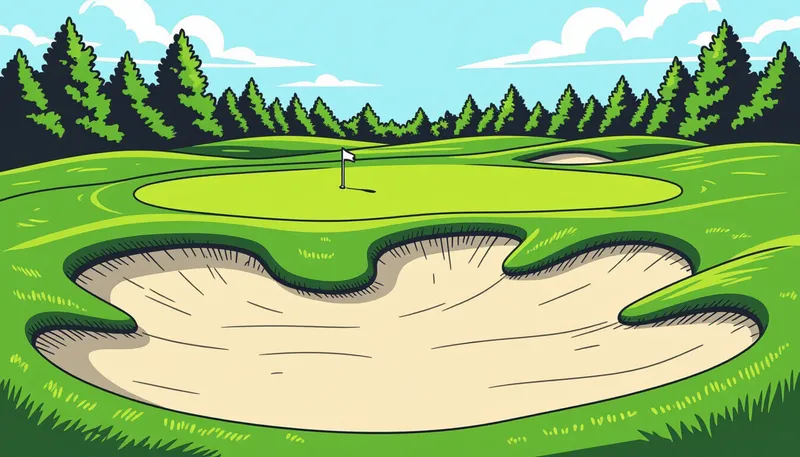 名門コースのバンカー配置事例 - illustration for bunker types placement purpose