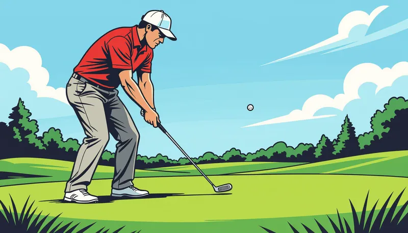 番手選択とキャリー・ランの法則 - illustration for chip shot technique up and down