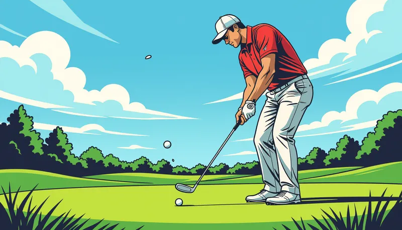 距離感のコントロール方法：寄せワン率を上げる - illustration for chip shot technique up and down