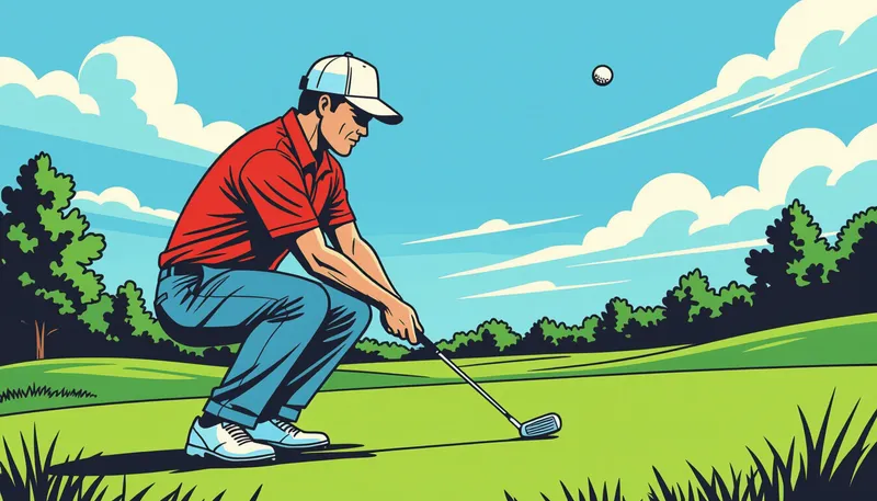 状況別チップショットの使い分け - illustration for chip shot technique up and down