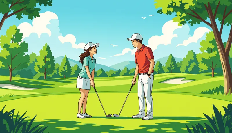 カップルゴルフが人気の理由 - illustration for couple golf enjoyment tips