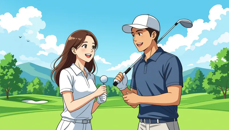 ゴルフデートに最適なコース選び - illustration for couple golf enjoyment tips