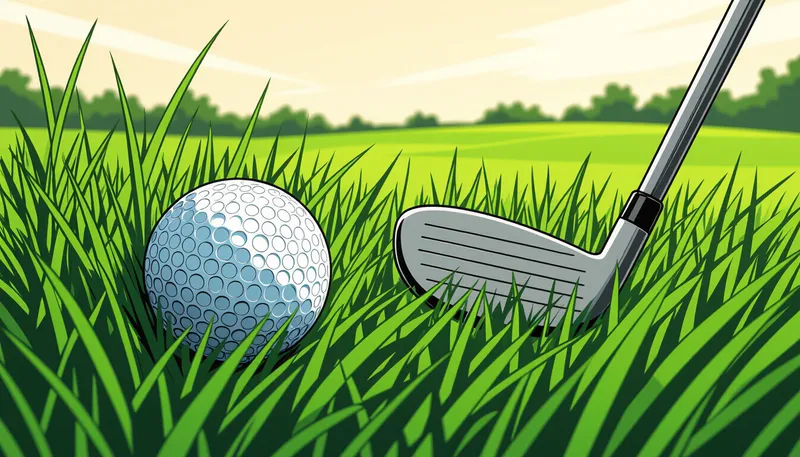 構え方とアドレスの重要ポイント - illustration for deep rough escape shot