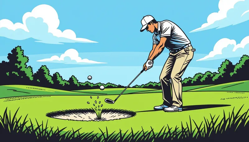ディボット跡とは何か：基本知識 - illustration for divot lie shot technique