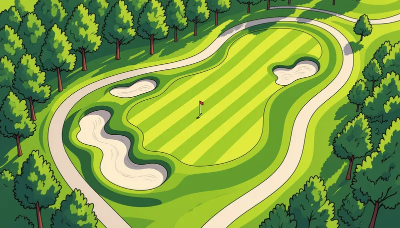クラブ選択の重要性 - illustration for dogleg hole strategy