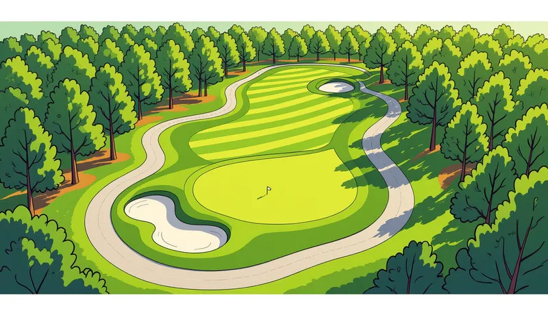 実践的な攻略ケーススタディ - illustration for dogleg hole strategy