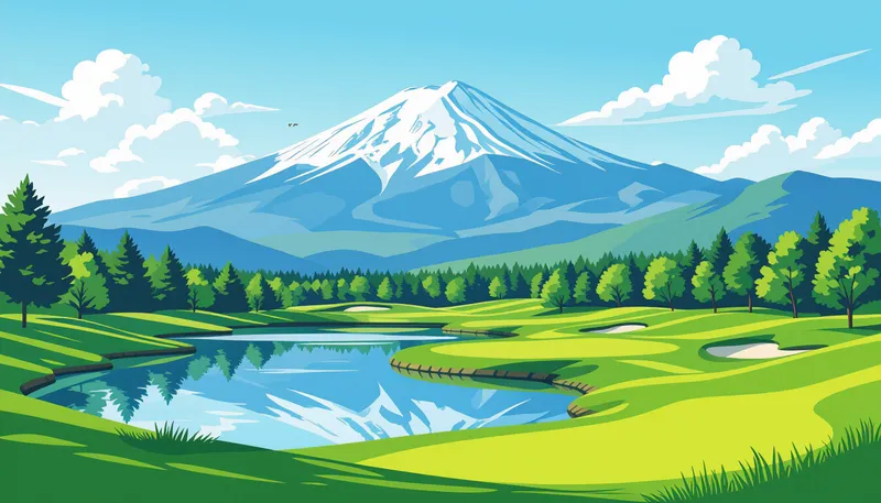 ゴルフ旅行の魅力と人気の理由 - illustration for domestic golf trip planning japan