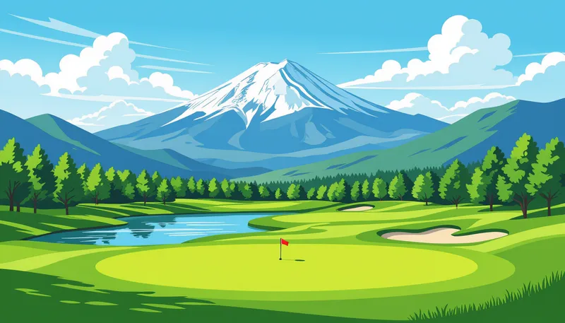 ゴルフ旅行の計画ステップと予約のコツ - illustration for domestic golf trip planning japan