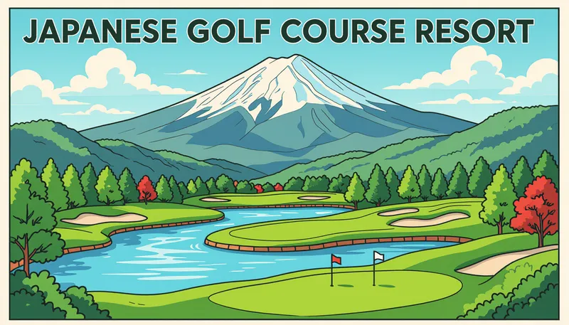ゴルフと観光を両立させるプランニング術 - illustration for domestic golf trip planning japan