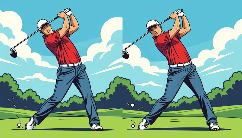 ダウンスイングの基本原理 - illustration for downswing key points technique