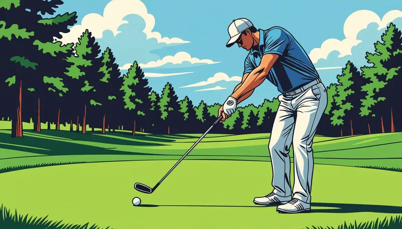 ダウンブローで打つための3つの基本コツ - illustration for downward strike iron technique drills