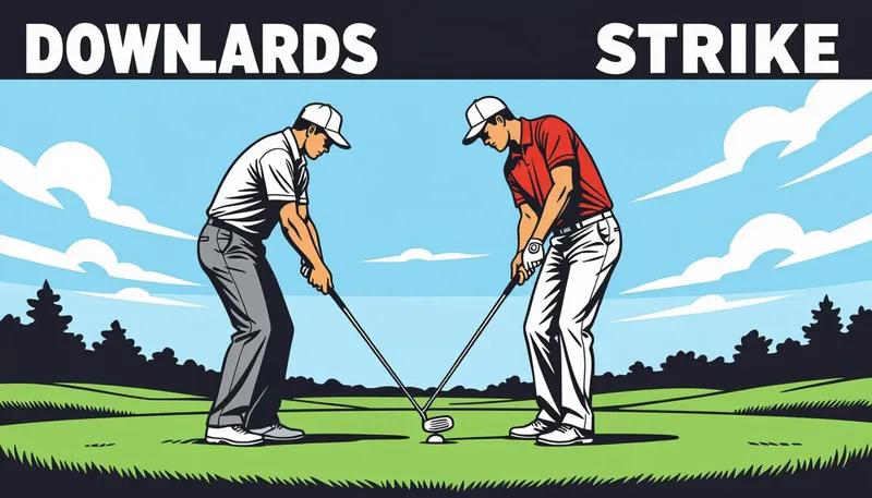 プロと比較：理想的なダウンブローの数値データ - illustration for downward strike iron technique drills