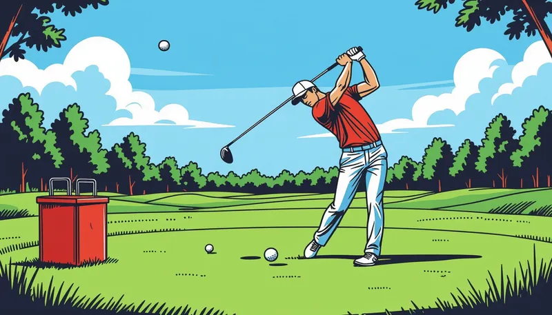 効果的な練習セッションの構成 - illustration for driver practice range drills