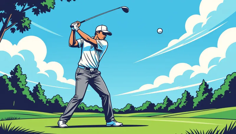 バックスイングの正しい動作 - illustration for driver swing technique basics