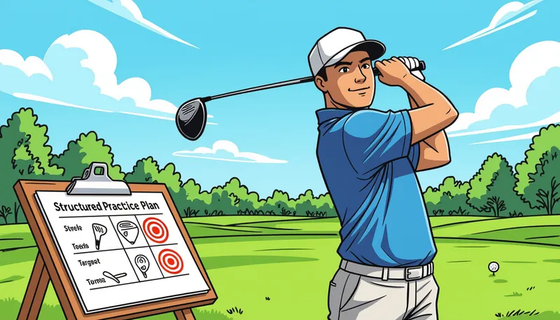 練習場選びの重要ポイント - illustration for driving range practice plan effective