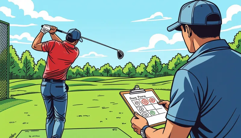 科学的根拠に基づく効果的な練習方法 - illustration for driving range practice plan effective