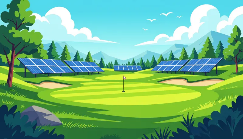 電気カートと環境負荷削減 - illustration for eco golf environmental consideration