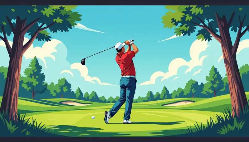 ラウンド中の体力温存テクニック - illustration for endurance golf 18 holes stamina