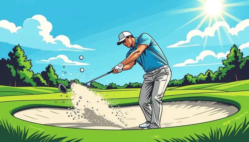 正しい構えとセットアップの基本 - illustration for fairway bunker shot technique