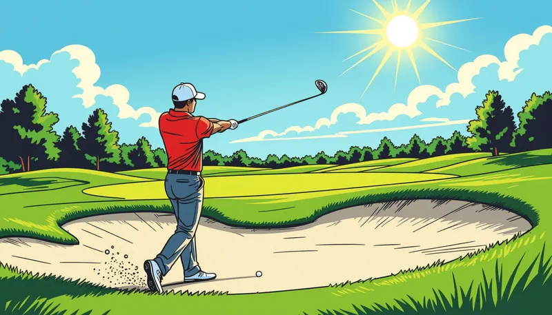 クラブ選択の戦略 - illustration for fairway bunker shot technique