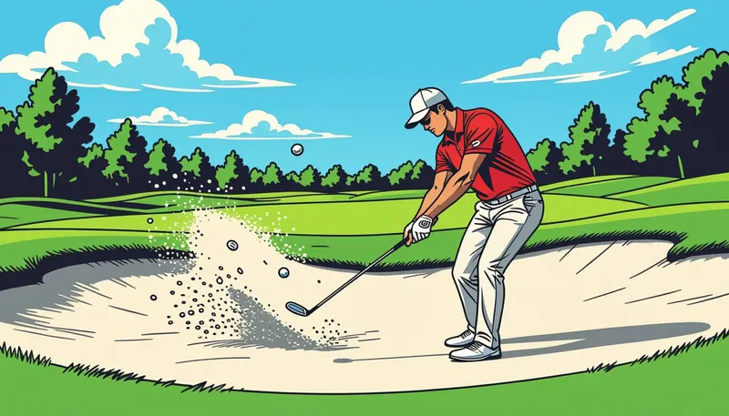 スイングの実践テクニック - illustration for fairway bunker shot technique