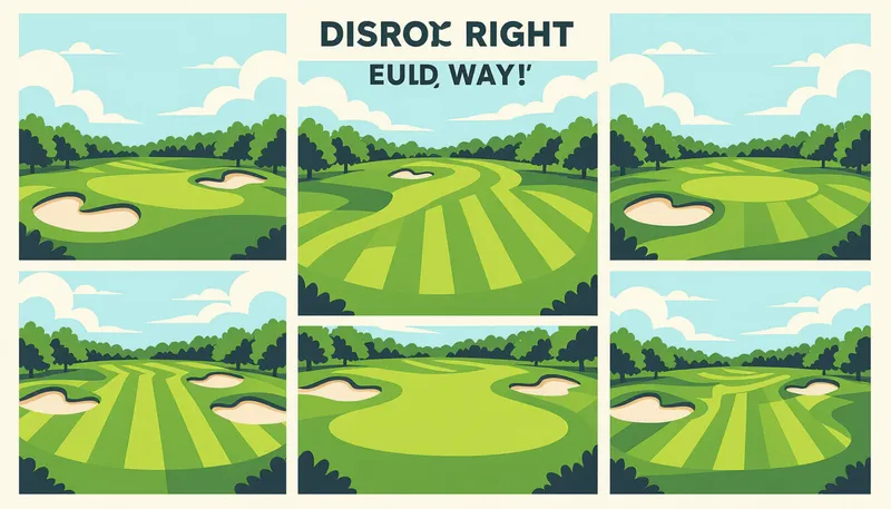 ドッグレッグホールの基本戦略 - illustration for fairway shape strategy points