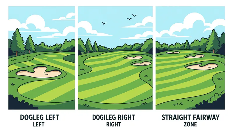 S字カーブとダブルドッグレッグ - illustration for fairway shape strategy points
