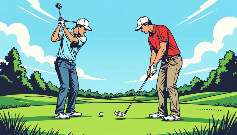 ティーショットの実践テクニック - illustration for fairway wood tee shot comparison