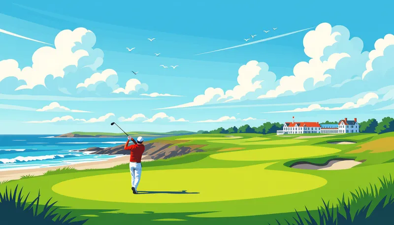 英国の伝統的リンクスコース - illustration for famous world golf courses features