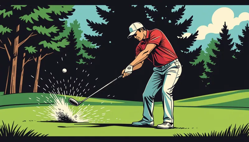 実際のラウンドでのダフリ対処法 - illustration for fix fat shots iron technique