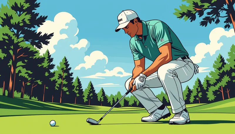 呼吸法とマインドフルネステクニック - illustration for focus concentration techniques golf