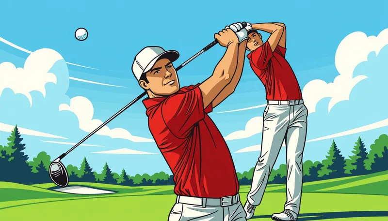 正しいフォロースルーのフォーム - illustration for follow through finish importance