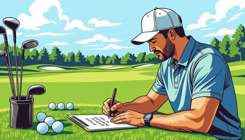 短期目標と長期目標のバランス - illustration for goal setting improvement method golf