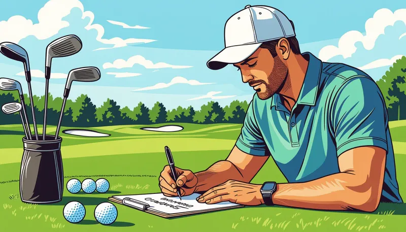 目標達成のための具体的アクションプラン - illustration for goal setting improvement method golf