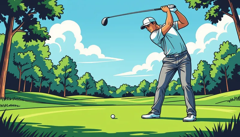 正しい前傾姿勢の作り方 - illustration for golf address setup position