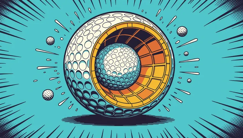 ゴルフボールの基本構造：レイヤーシステムの進化 - illustration for golf ball construction flight mechanism